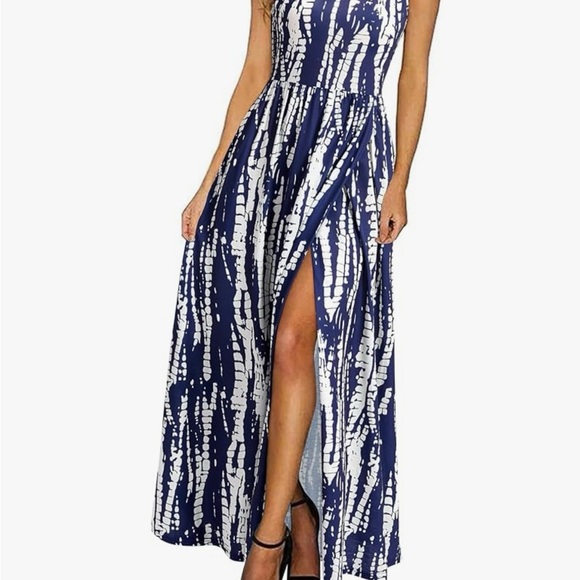 Kilig Dresses & Skirts - Kilig Womens Summer Maxi Dress 2025 Casual Sleeveless Sundress Navy Floral NWT L